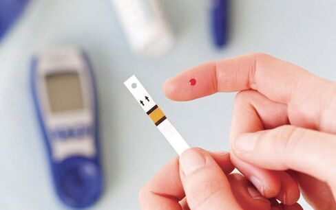 Krev pro měření cukru s diabetem